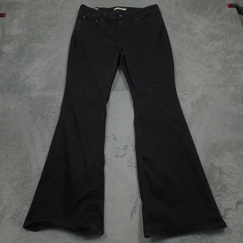 Levis 726 Jeans Womens 32 Black‎ Denim Flared Casual Modern Pockets